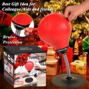 img 3 attached to 🥊 CozyBomB Desktop Punching Bag - Stress Buster Relief Gag Gifts for Him | Free Standing Desk Table Boxing Punch Ball with Suction Cup Reflex | Strain and Tension Toys for Boys, Father, Kids