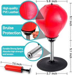 img 1 attached to 🥊 CozyBomB Desktop Punching Bag - Stress Buster Relief Gag Gifts for Him | Free Standing Desk Table Boxing Punch Ball with Suction Cup Reflex | Strain and Tension Toys for Boys, Father, Kids