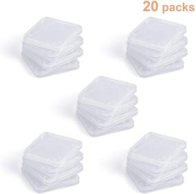 img 4 attached to 📸 Convenient & Stylish: WOVTE 20-Pack Plastic SD Card Holder Case in Transparent White - Perfect for SD MMC SDHC PRO Duo Memory Cards and Jewelry Storage