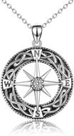 🧭 sterling silver celtic knot compass necklace: graduation, friendship, talisman, travel, inspirational gift for women and girls logo