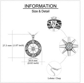 img 1 attached to Серебряное колье с кельтским узором компаса: подарок на выпускной, дружба, талисман, путешествия, вдохновляющий подарок для женщин и девочек