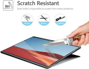 img 3 attached to 📱 Upgraded Megoo Tempered Glass Screen Protector - 13 inch Microsoft Surface Pro X - Easy Install, Scratch Resistant, Responsive Touch Screen Guard