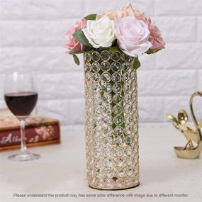 img 2 attached to Stunning Gold Crystal Cylinder Flower Vase: Perfect Christmas, Wedding, and Holiday Table Centerpiece