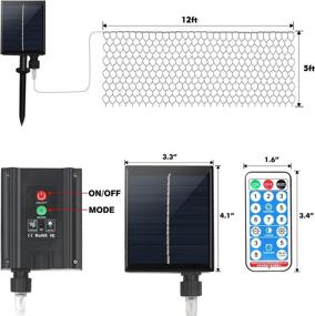 img 3 attached to 🎄 PLASUPPY 360 LED Christmas Net Lights - Solar Powered, Waterproof & Remote Control - Ideal for Yard, Xmas, Bushes, Wedding Decor (Blue, 12ft x 5ft)