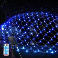 🎄 plasuppy 360 led christmas net lights - solar powered, waterproof & remote control - ideal for yard, xmas, bushes, wedding decor (blue, 12ft x 5ft) логотип