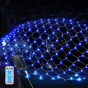 img 4 attached to 🎄 PLASUPPY 360 LED Christmas Net Lights - Solar Powered, Waterproof & Remote Control - Ideal for Yard, Xmas, Bushes, Wedding Decor (Blue, 12ft x 5ft)