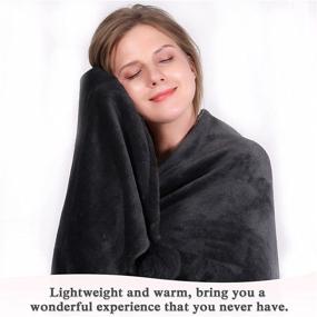 img 1 attached to 🧸 Ausener Fleece Baby Blanket: Soft & Warm Flannel Toddler and Kids Blanket (30x40 inches) - Luxurious Dark Gray Blanket, Lightweight & All-Season Fuzzy Comfort