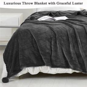 img 3 attached to 🧸 Ausener Fleece Baby Blanket: Soft & Warm Flannel Toddler and Kids Blanket (30x40 inches) - Luxurious Dark Gray Blanket, Lightweight & All-Season Fuzzy Comfort