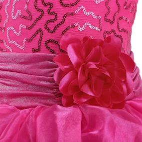 img 1 attached to 👗 TFJH E Little Girls' Sequin Ballet Tutu Dress: Flower Strap Athletic Leotard for Kids, Ages 2-8 Years