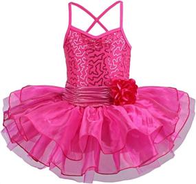 img 4 attached to 👗 TFJH E Little Girls' Sequin Ballet Tutu Dress: Flower Strap Athletic Leotard for Kids, Ages 2-8 Years