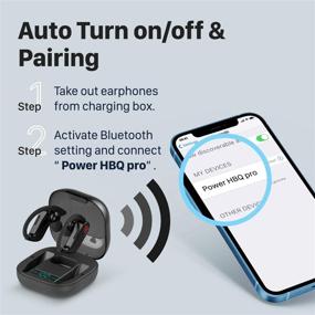 img 2 attached to Спортивные беспроводные наушники, Jinpei Bluetooth 5.1, Водонепроницаемые наушники IPX7, Быстрая зарядка, 30 часов автономной работы, микрофон, глубокие басы, смарт LED-дисплей - черный.