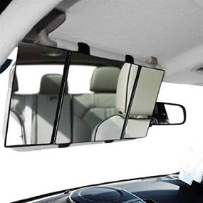 img 2 attached to 🚘 Складное автомобильное зеркало для солнцезащитной шторки - зеркало для макияжа Zone Tech с универсальным трехсложным автомобильным зеркалом