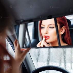 img 3 attached to 🚘 Складное автомобильное зеркало для солнцезащитной шторки - зеркало для макияжа Zone Tech с универсальным трехсложным автомобильным зеркалом
