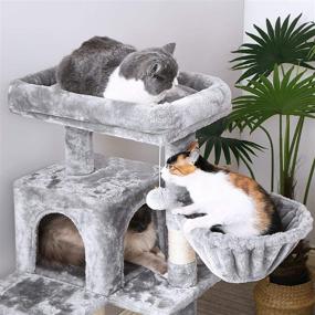 img 1 attached to 🐾 BEWISHOME Multi-Level Cat Tree Tower with Plush Perch and Sisal Scratching Posts - Ultimate Cat Condo and Activity Center for Playful Felines!