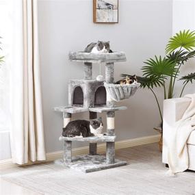 img 2 attached to 🐾 BEWISHOME Multi-Level Cat Tree Tower with Plush Perch and Sisal Scratching Posts - Ultimate Cat Condo and Activity Center for Playful Felines!