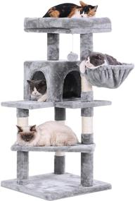 img 4 attached to 🐾 BEWISHOME Multi-Level Cat Tree Tower with Plush Perch and Sisal Scratching Posts - Ultimate Cat Condo and Activity Center for Playful Felines!