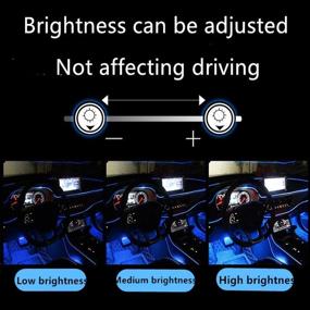 img 2 attached to 🚗 Flying Calf Car LED Strip Lights: App-Controlled 64 Color Interior Neon Lights for Car Decoration, 8m Optical Fiber with 6 Light Sources