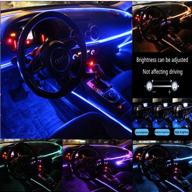 🚗 flying calf car led strip lights: app-controlled 64 color interior neon lights for car decoration, 8m optical fiber with 6 light sources logo