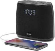 🕰️ часы с двойным будильником ihome ibt234 с fm-радио и bluetooth-динамиком с голосовым управлением для siri и google assistant, зарядным устройством usb и зарядками для телефонов для спальни логотип