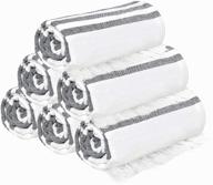 🏖️ glamburg turkish peshtemal fouta towels - 100% cotton beach towels - thin travel camping bath sauna beach gym pool blankets - soft, durable, and absorbent - 6 pack 36x71 - charcoal logo