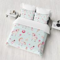 unicorn comforter bedding microfiber shames，love logo