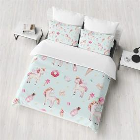 img 2 attached to Unicorn Comforter Bedding Microfiber Shames，Love