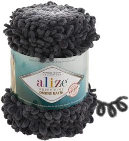 img 1 attached to 🧶 Alize Puffy Ombre Batik Yarn - 1 Skein, 500g (79.8 yds), 100% Micropolyester with Big Skein for Baby Blankets. Soft Velvet Yarn for Easy Knitting, Fingerknitting, No Hook or Needle Required. Chunky and Looped Yarn (7259).