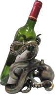 pacific giftware silver octopus wine holder - 7.5 inch tall tabletop decorative sculpture for bars and counters logo