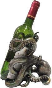 img 2 attached to Pacific Giftware Silver Octopus Wine Holder - 7.5 Inch Tall Tabletop Decorative Sculpture for Bars and Counters