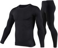 warm and cozy: men's ultra-soft fleece-lined thermal underwear set for winter skiing logo