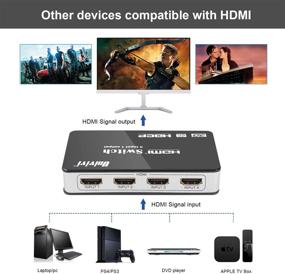 img 2 attached to 🔌 Univivi HDMI разветвитель сигнала 4K, 5 портов, 5 в 1, с пультом дистанционного управления и адаптером питания - поддержка Ultra HD, 3D и совместимость с 4Кх2К.