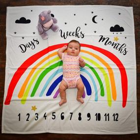 img 4 attached to 📸 Capturing Precious Moments: Monthly Milestone Blanket Photography Backdrop for Kids' Home Store