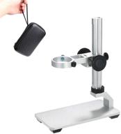 💪 enhanced stability and precision: aluminum alloy microscope stand holder with portable carrying case, adjustable up and down for usb digital microscope by cainda logo