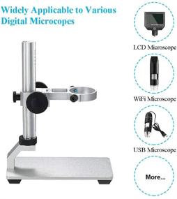 img 2 attached to 💪 Enhanced Stability and Precision: Aluminum Alloy Microscope Stand Holder with Portable Carrying Case, Adjustable Up and Down for USB Digital Microscope by Cainda