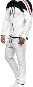 img 1 attached to Tracksuit Sweatshirt Sweatpants Breathable Patchwork Men's Clothing for Active