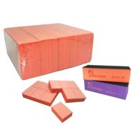 🧡 130 count orange maryton nail buffer mini block file 80/100 grit - disposable bulk logo