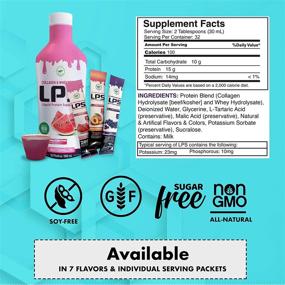 img 3 attached to 🍉 LPS Liquid Collagen & Whey Protein Supplement: Non-GMO, Sugar-Free - Promotes Healthy Skin & Hair - Watermelon, Single Serve Packets (25 pack)