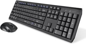 img 3 attached to 🖥️ Eagletec K104 Wireless Keyboard and Mouse Combo- Slim, Flat &amp; Quiet, Ergonomic Full Size Keyboard &amp; Portable Mouse for Windows PC (Black)