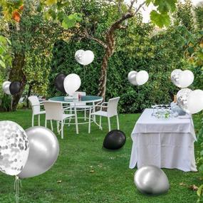 img 1 attached to Tuoyi 100pcs Chrome Metallic Balloons and Silver Confetti Balloons - Perfect for Elegant Wedding, Engagement, and Birthday Party Decorations