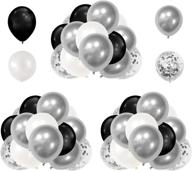 tuoyi 100pcs chrome metallic balloons and silver confetti balloons - perfect for elegant wedding, engagement, and birthday party decorations logo