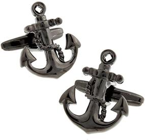 img 3 attached to 🚢 Anchor Rudder Fishing Navy Sailor Boat Sea Rose Gold Silver Cufflinks - Nautical Inspired Men's Accessory for Special Occasions