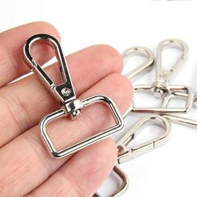 img 2 attached to 🔗 JWBIZ 15 Pcs D-Ring Swivel Lobster Claw Clasp, Push Gate Snap Hooks Trigger Clips - Silver, 1 inch - Best for SEO