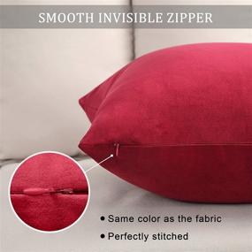 img 1 attached to Shengyu Velvet Pillow Covers, Set of 2 - Decorative Throw Pillow Case for Couch Bed Sofa, Soft Cushion Pillowcase, 20x20 Inches, Wine Red