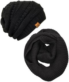 img 4 attached to Шапка Wrapables Winter Knitted Infinity для женщин, аксессуары и шарфы и палантины