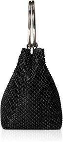 img 2 attached to Шикарный и элегантный женский клатч Jessica McClintock Gwen Ball Mesh Ring Wristlet Pouch в черном цвете