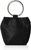 шикарный и элегантный женский клатч jessica mcclintock gwen ball mesh ring wristlet pouch в черном цвете логотип