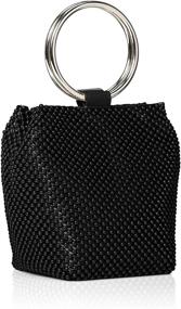 img 3 attached to Шикарный и элегантный женский клатч Jessica McClintock Gwen Ball Mesh Ring Wristlet Pouch в черном цвете