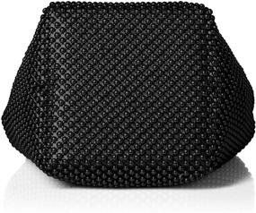 img 1 attached to Шикарный и элегантный женский клатч Jessica McClintock Gwen Ball Mesh Ring Wristlet Pouch в черном цвете