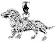 polished sterling silver dachshund pendant women's jewelry logo