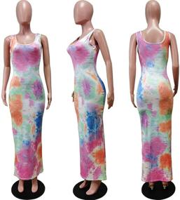 img 1 attached to Bodycon Sleeveless Streetwear Clubwear Colorful